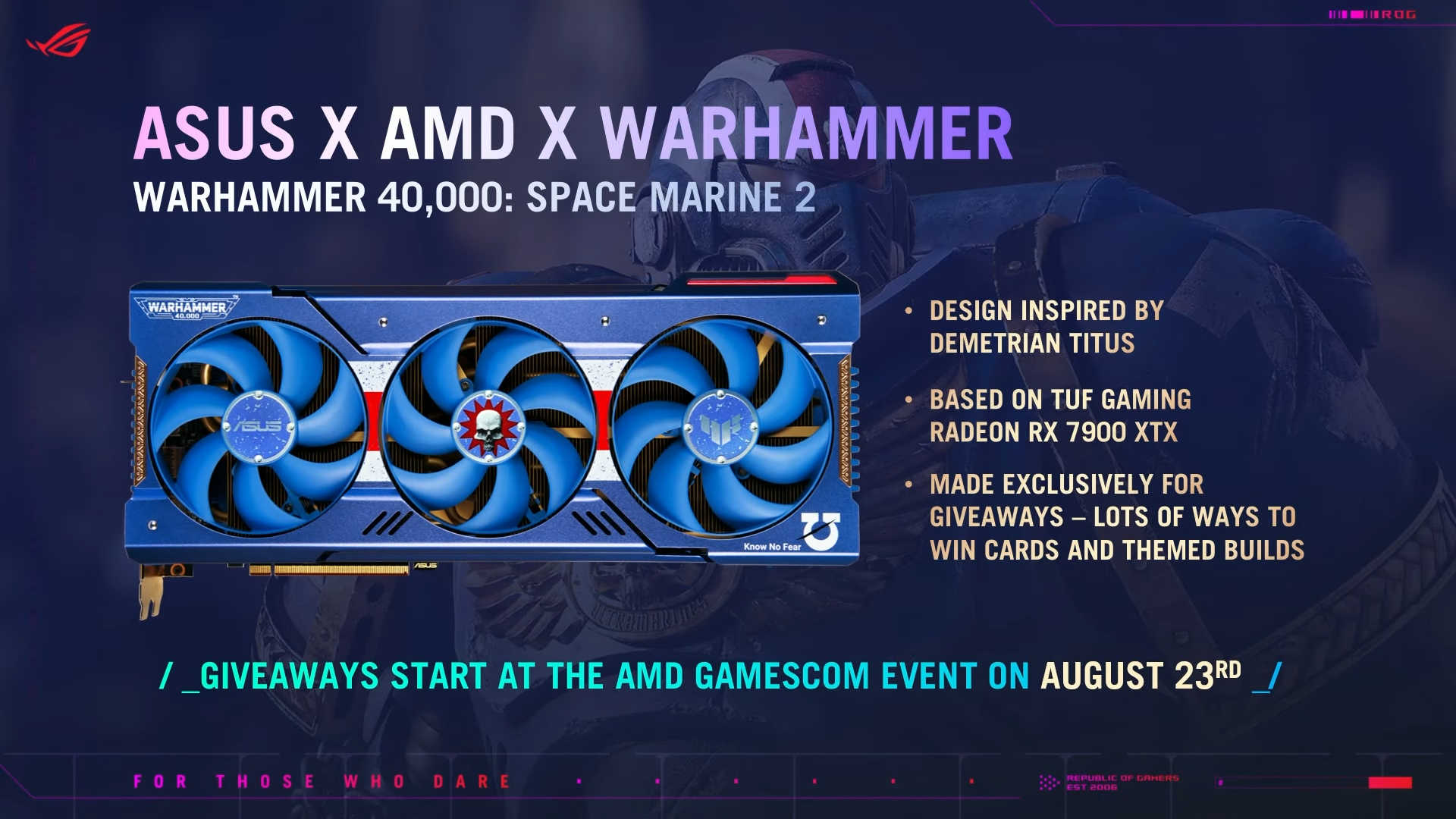 ASUS's AMD Radeon RX 7900 XTX Space Marine 2 Limited Edition GPU Revealed, Only 20 Units To Be Given Away 1