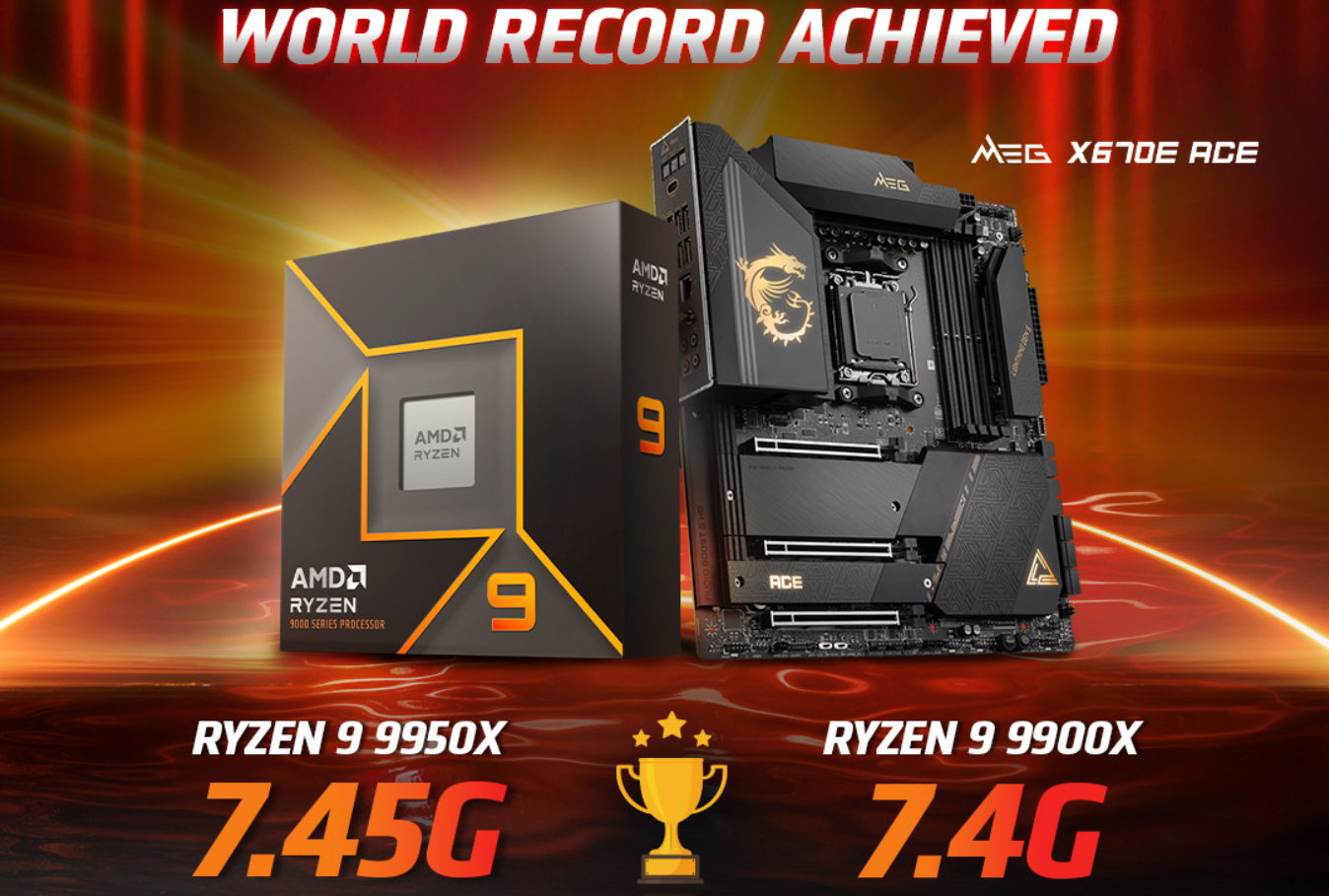 MSI Sets AMD Ryzen 9000 "Zen 5"Overclocking World Record With MEG X670E ACE: Ryzen 9 9950X Pushed To 7.45 GHz, 9900X To 7.4 GHz 1