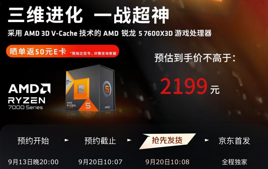 AMD Ryzen 5 7600X3D 3D V-Cache CPU Launches In China, Availability on 20th September 1