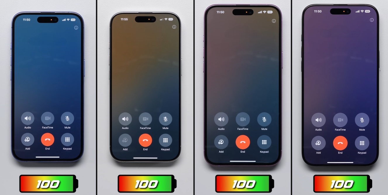 iPhone 16 lineup battery drain test