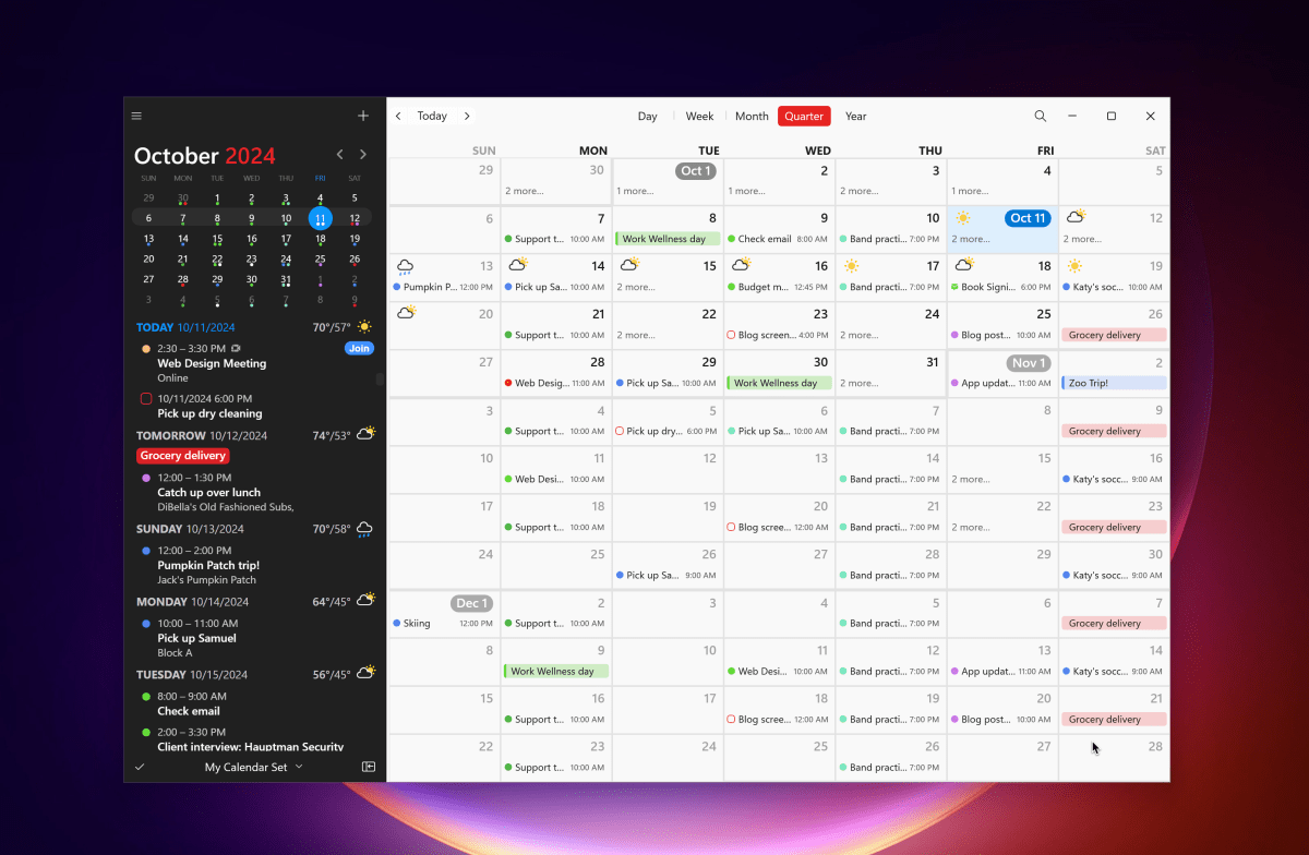 calendar app Fantastical on Windows