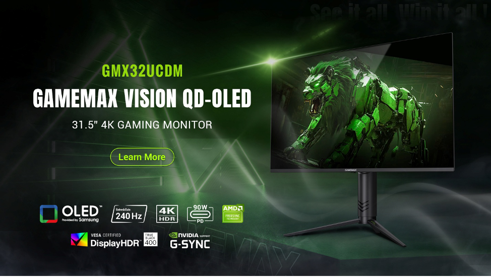 GAMEMAX VISION GMX32UCDM: Company's First QD-OLED Gaming Monitor To Compete With Top Brands 1