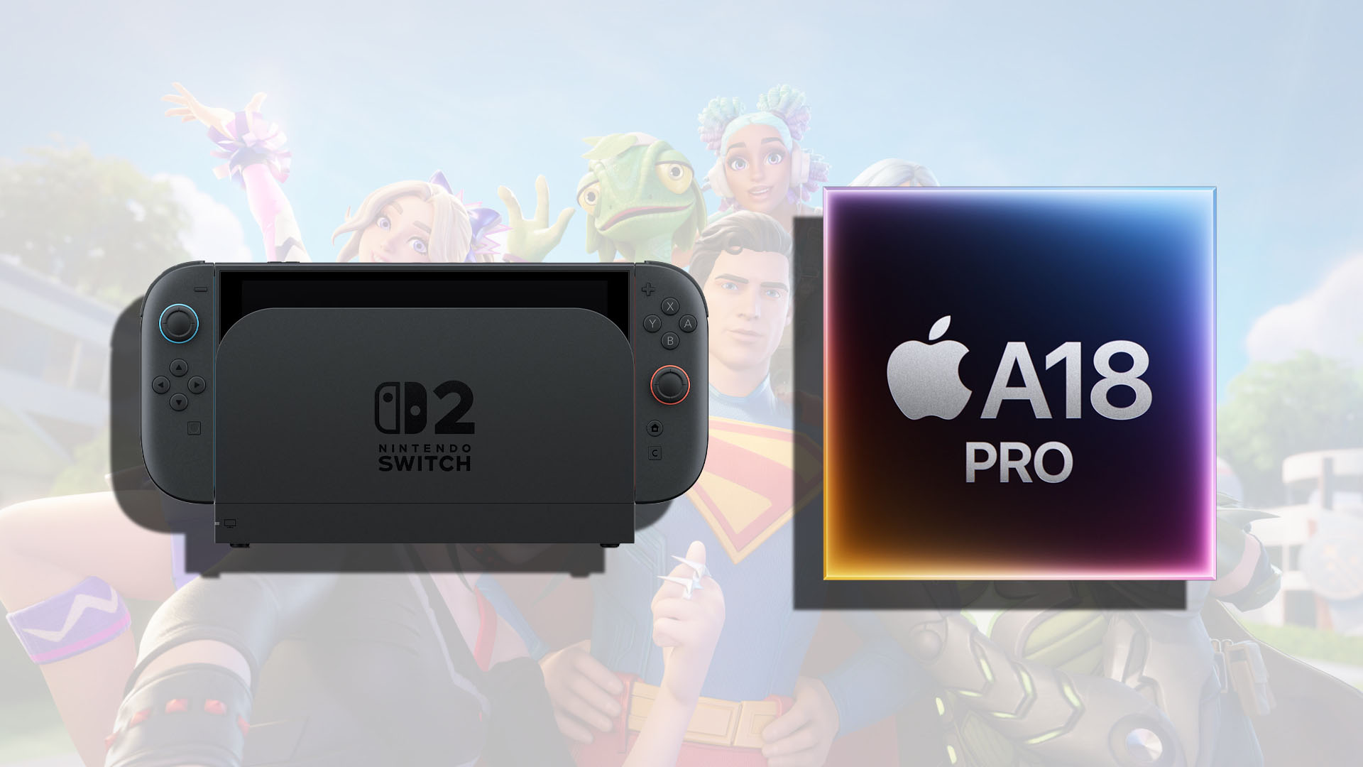 Nintendo Switch 2 vs A18 Pro Fortnite graphics and framerate comparison by a YouTuber