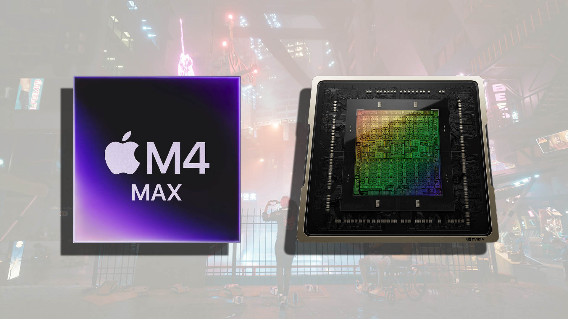 M4 Max vs laptop RTX 5090 in Cyberpunk 2077 at maximum settings