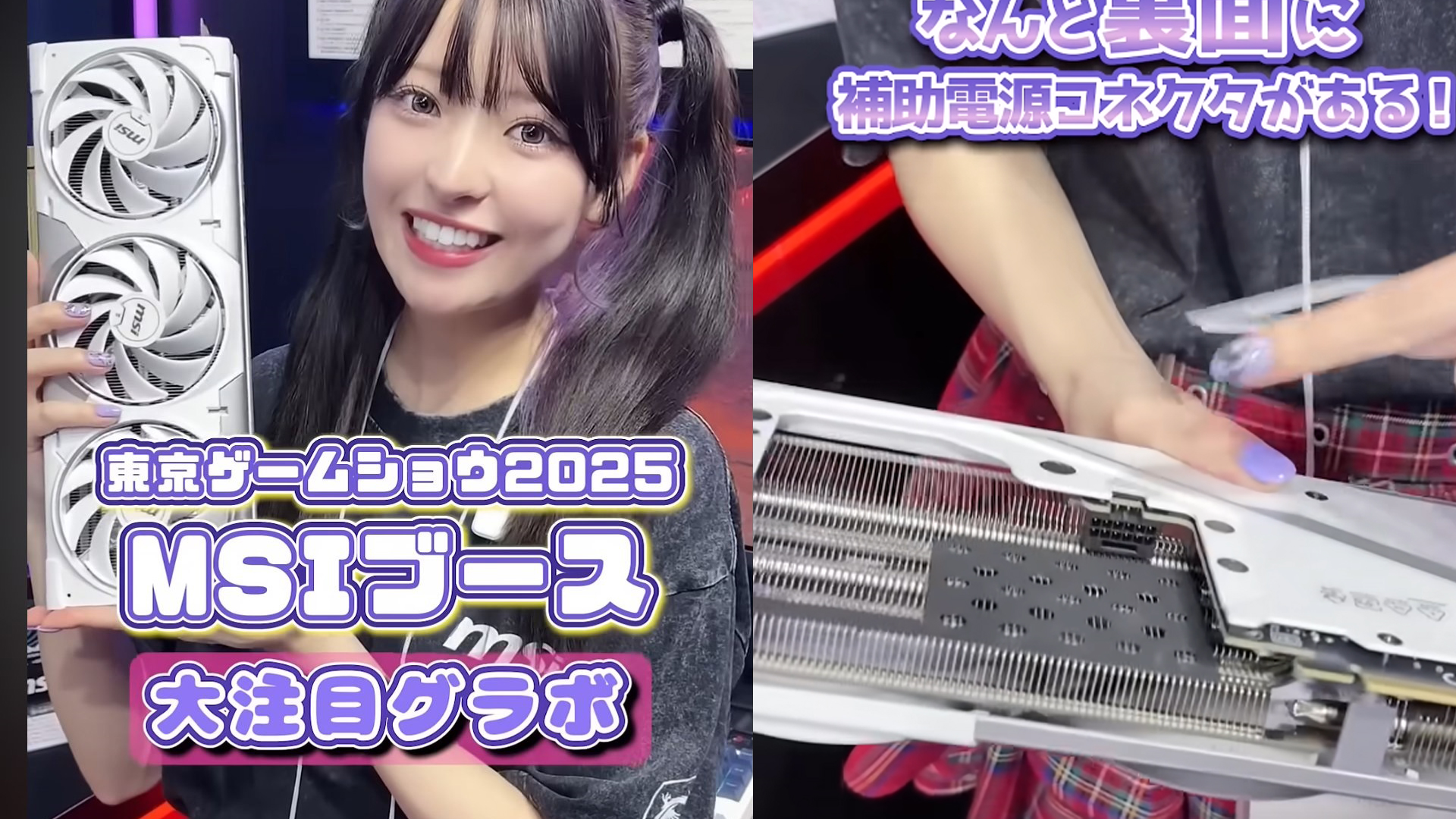 MSI graphics card showcased at Tokyo Game Show 2025 booth.