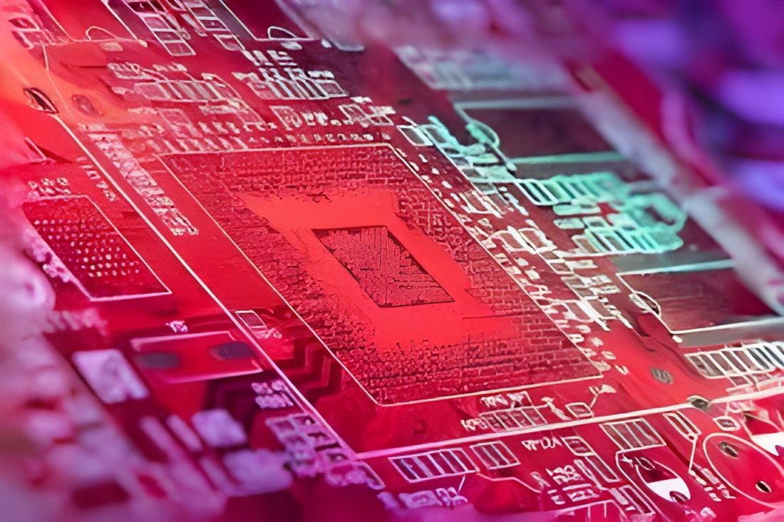 Unbranded circuit board in close-up view.