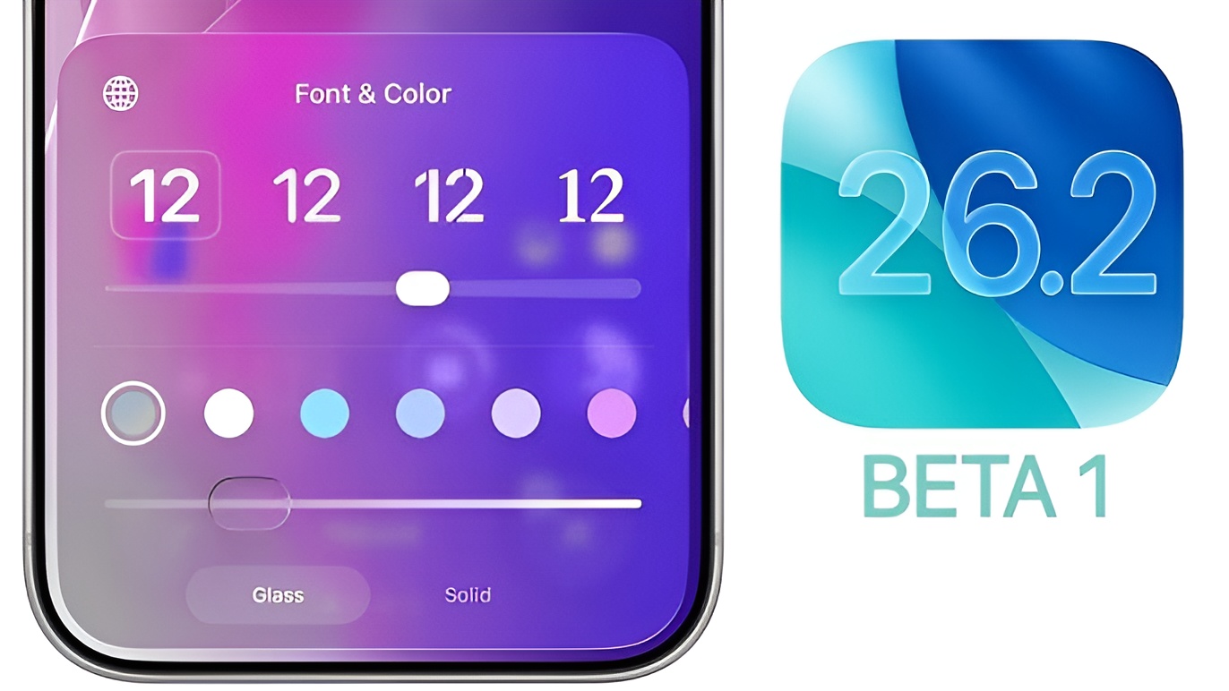 Font & Color customization screen with 26.2 BETA 1 app icon.