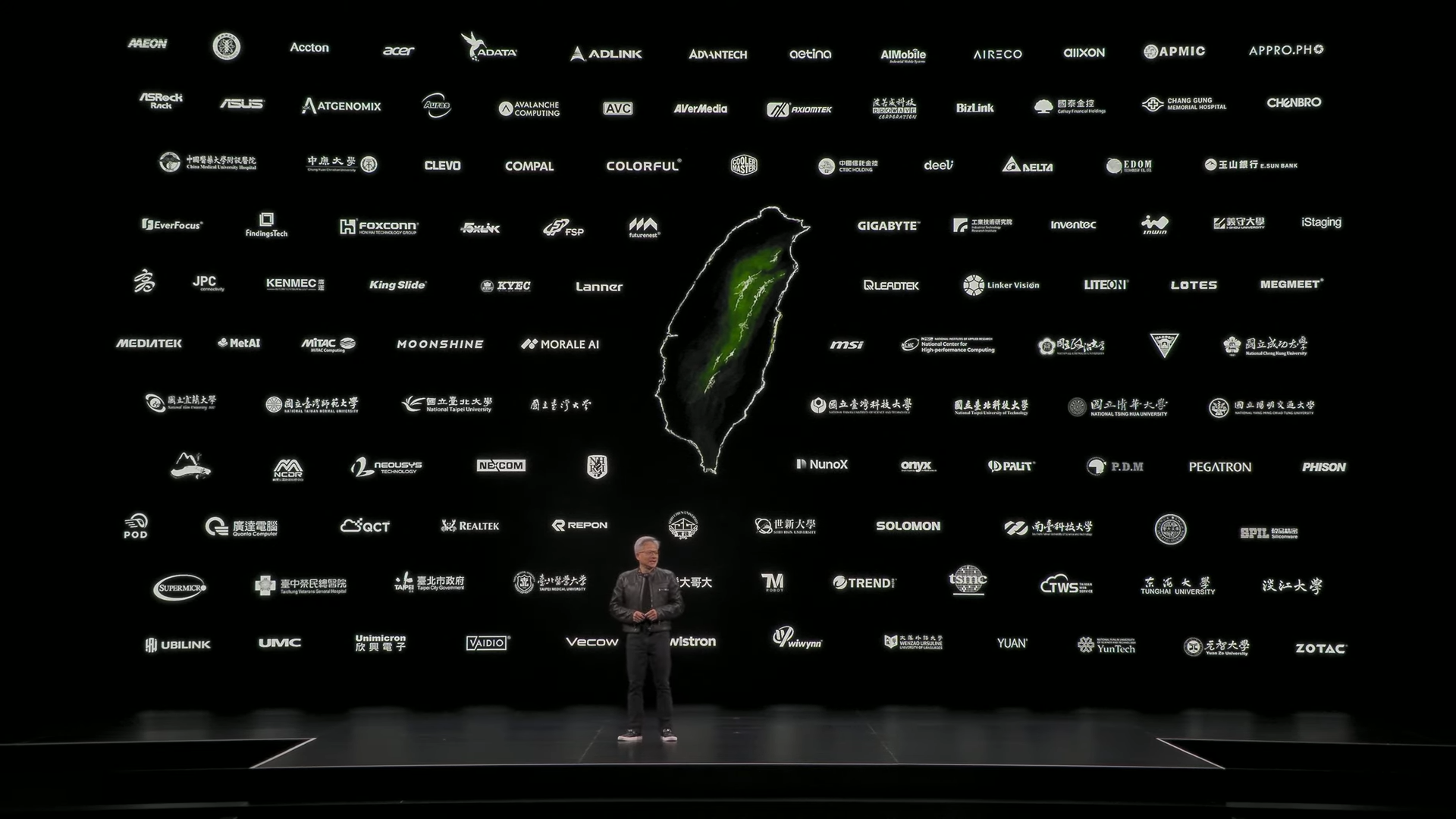 Brands including Acer, ASUS, and Nvidia listed on stage.
