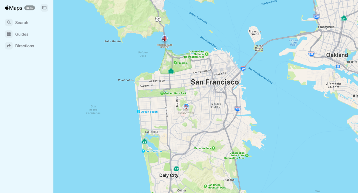 San Francisco on Apple Maps