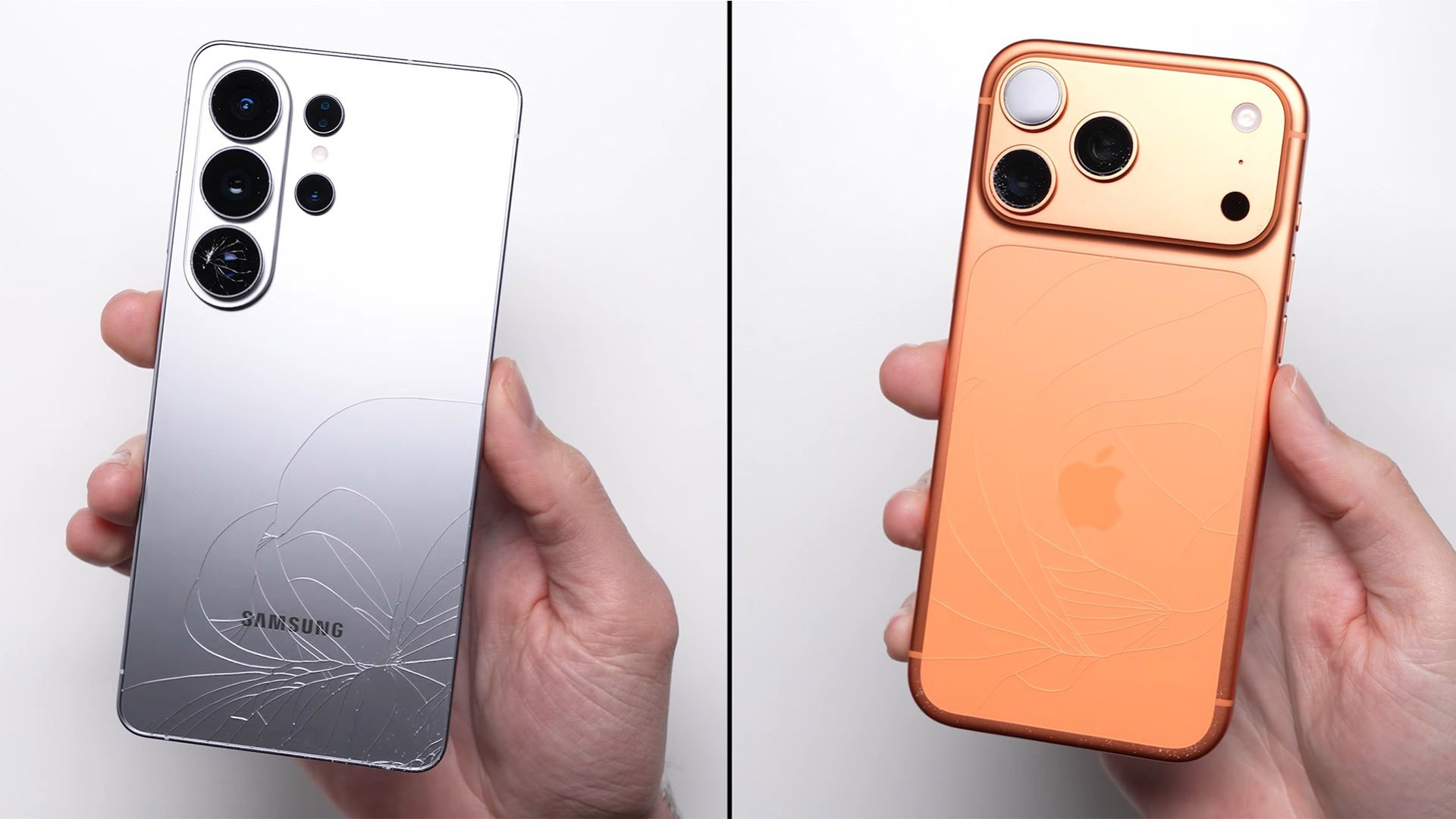 Galaxy S26 Ultra vs iPhone 17 Pro Max drop test comparison