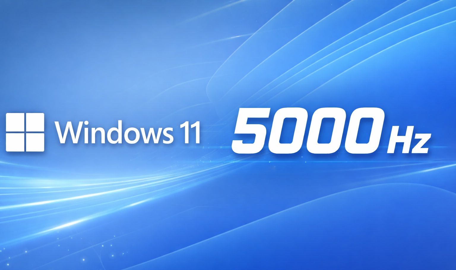 The image shows the Windows 11 logo with the text '5000 Hz' on a blue background.