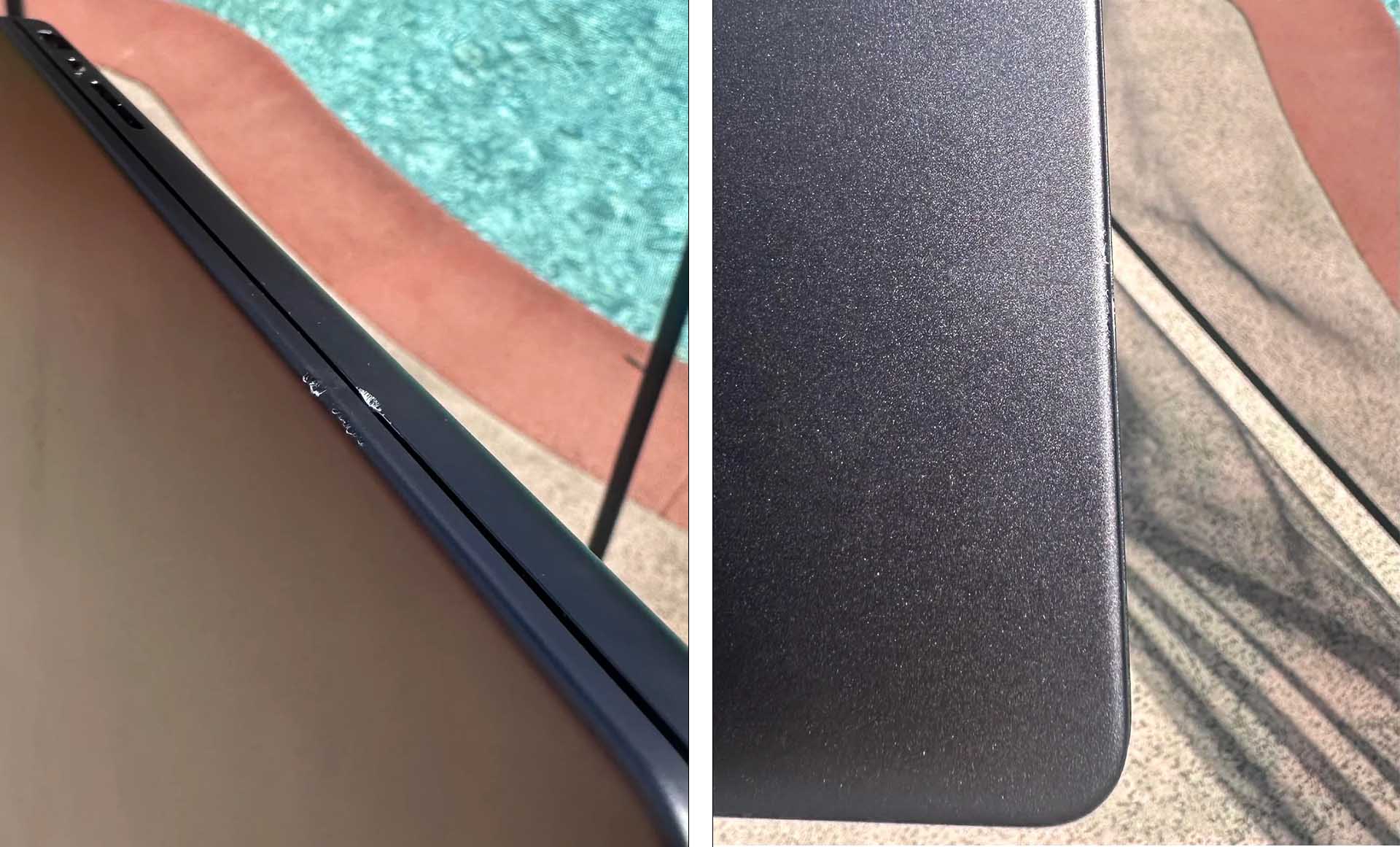 A MacBook Pro survived after falling from a backpack from a 25-step staircase