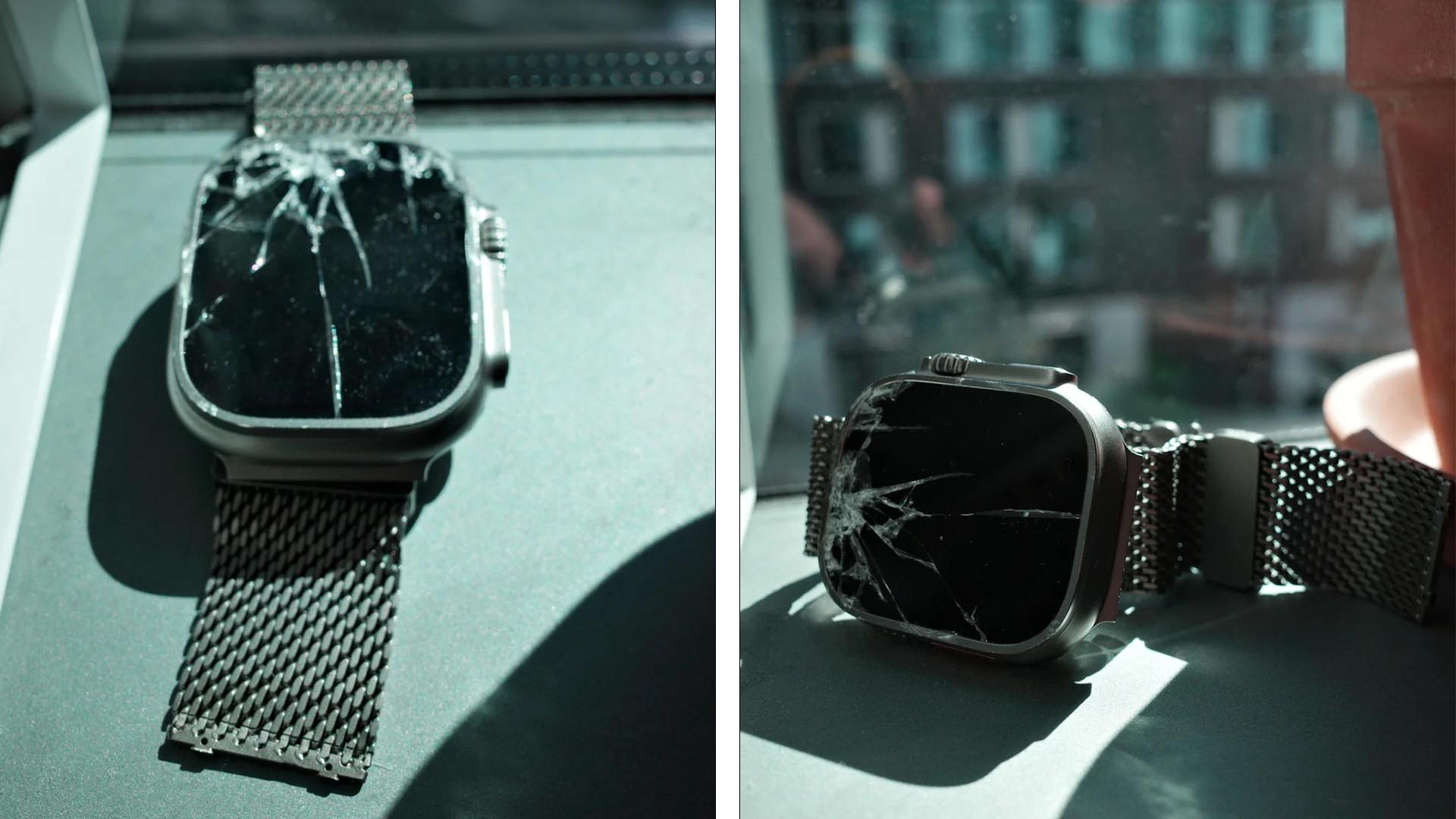 An Apple Watch Ultra sacrificed itself to protect the wearer's arm
