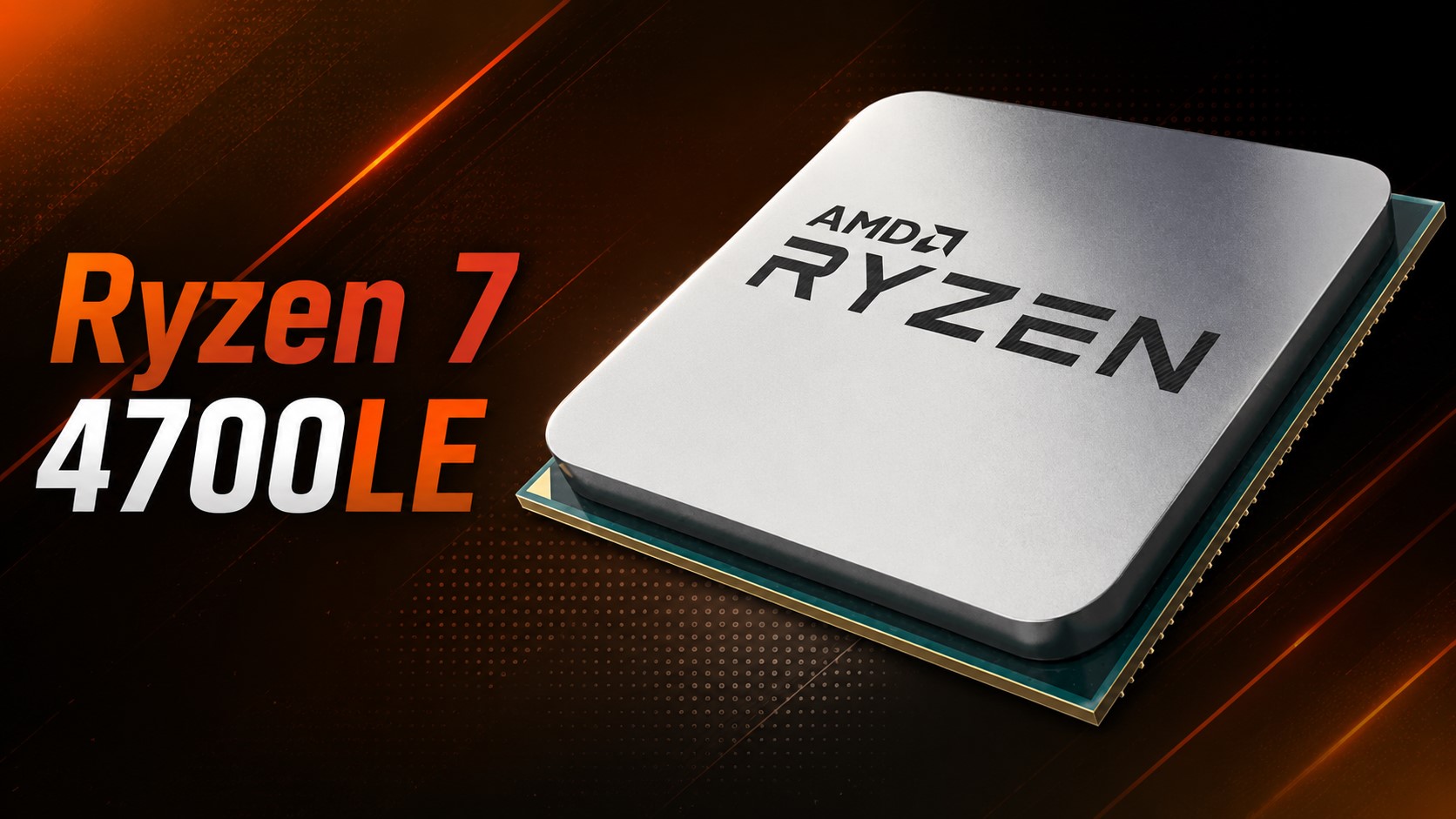 An AMD Ryzen 7 4700LE processor with the logo visible on a dark background.