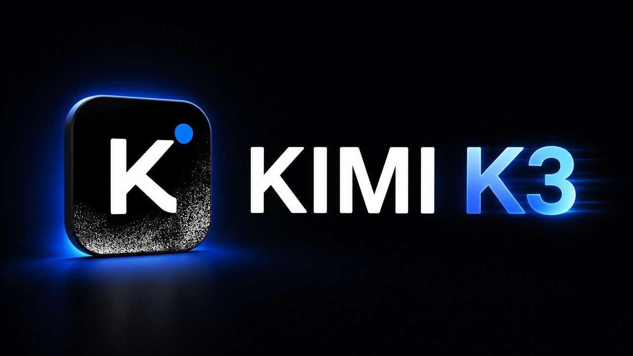 A logo featuring the letter 'K' and the text 'KIMI K3' with a blue glow effect on a dark background.