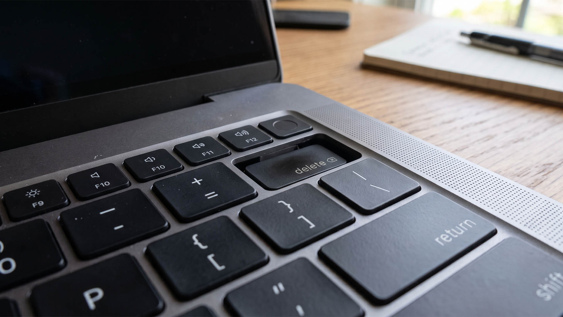 An M5 Max MacBook Pro says pushing the machine too hard caused the backspace key to get caught in the chassis